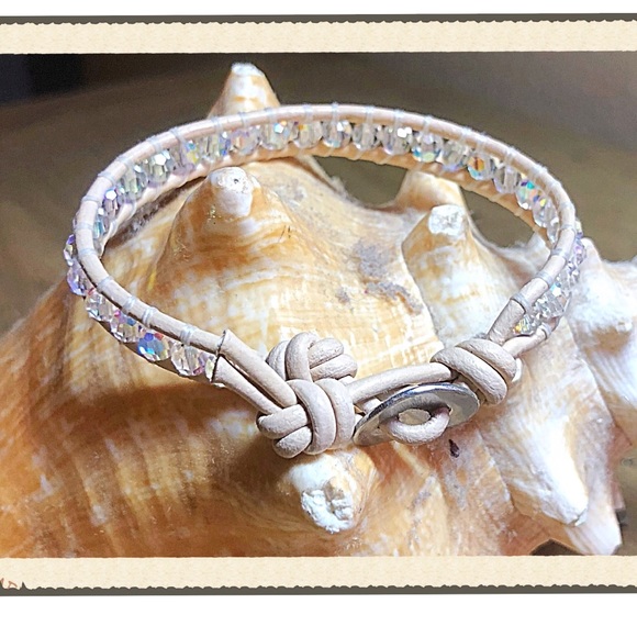 Blush Leather Swarovski Crystal Wrap - Picture 8 of 8